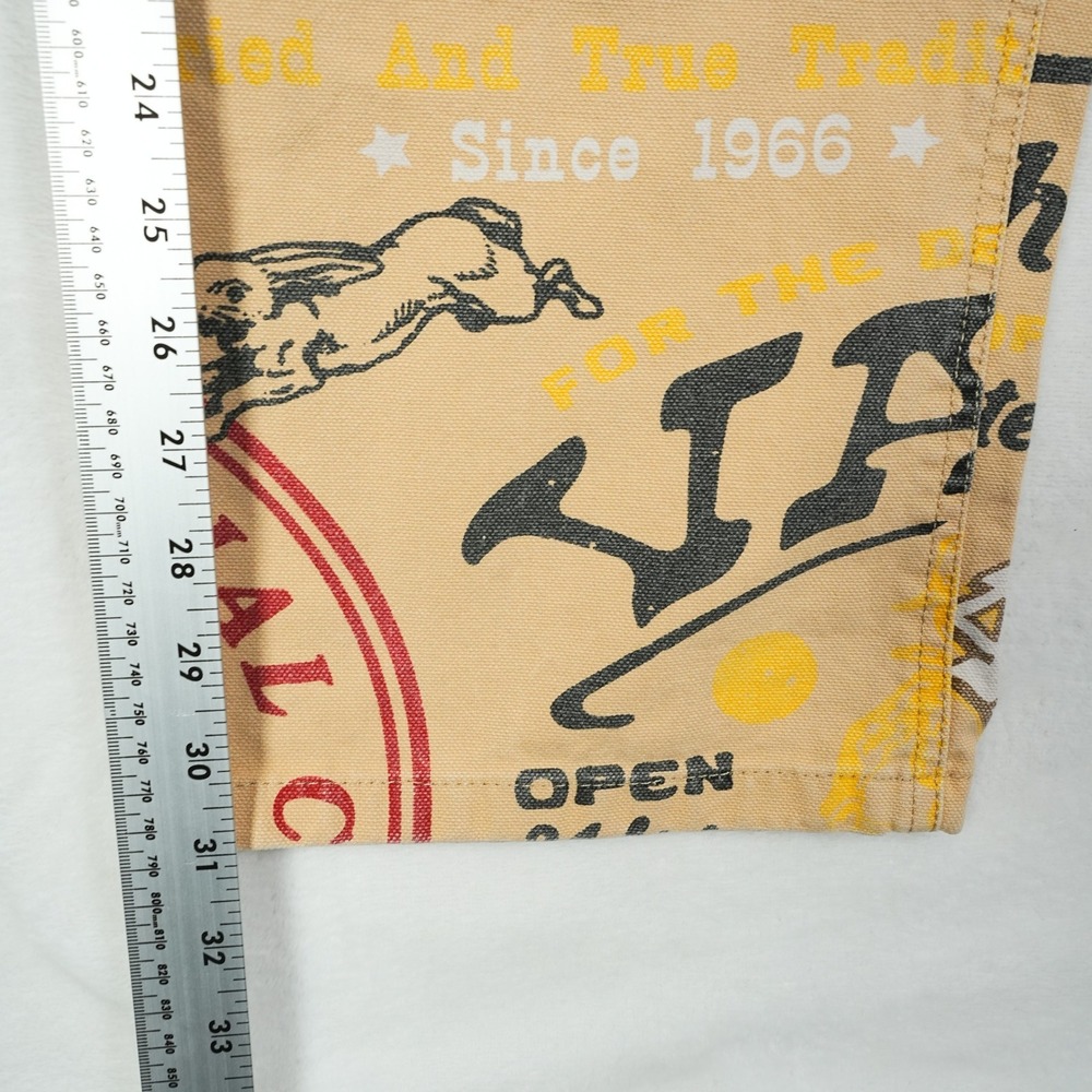 Vans Drill Chore Carpenter Pants Mens 30x31 Tan Graphic Print Loose Fit - Picture 6 of 10